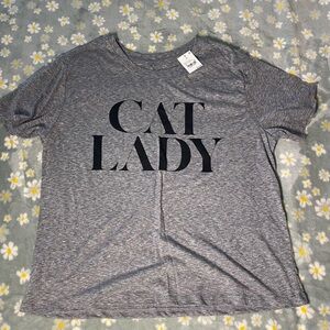 Zoe + Liv Gray Cat Lady Tee